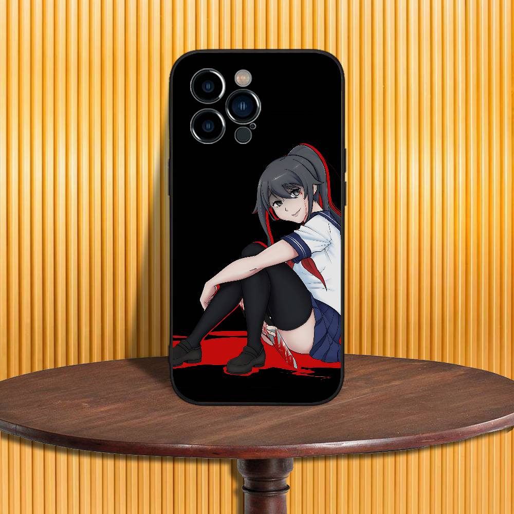 

Чехол для телефона Y-Yandere S-Simulator для iPhone 17,16,15,14,13,12,11 Pro, Max, Plus, XR, Mini, Air, E Черный Мягкий чехол с полным покрытием iPhone17Promax