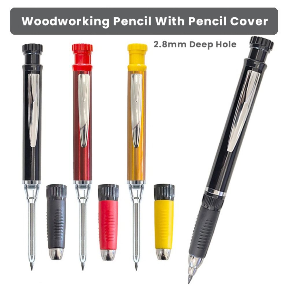 

with Pencil Cover Woodworking Pencil 2.8mm Woodworking Marking Tool Woodworking Construction жовтий