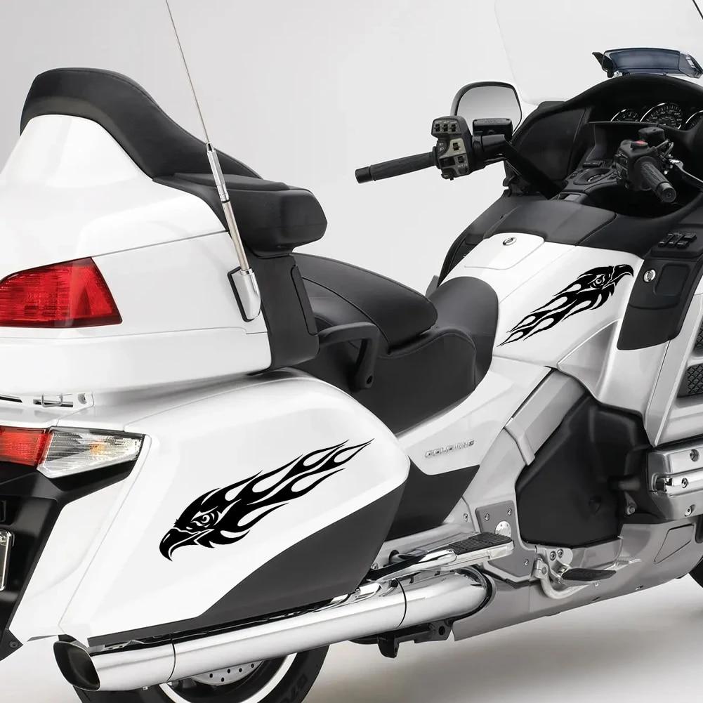 Benutzerdefinierte Autoaufkleber DIY Kit Adler Flamme Muster Reflektierende Roller Coole Aufkleber Logo Reflektierende Styling 2 Stk