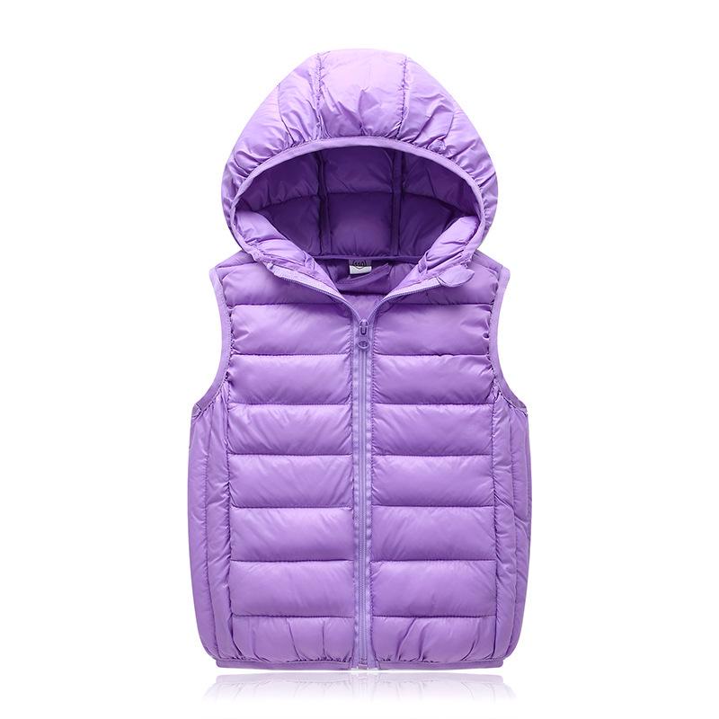 Kids' Korean-Style Hooded Down Cotton Vest for Autumn/Winter