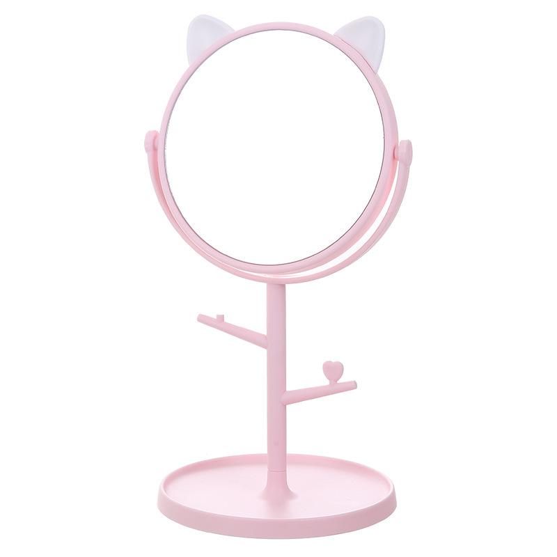 Rotating HD Cat Ear Vanity Mirror - Portable Desktop Makeup Mirror