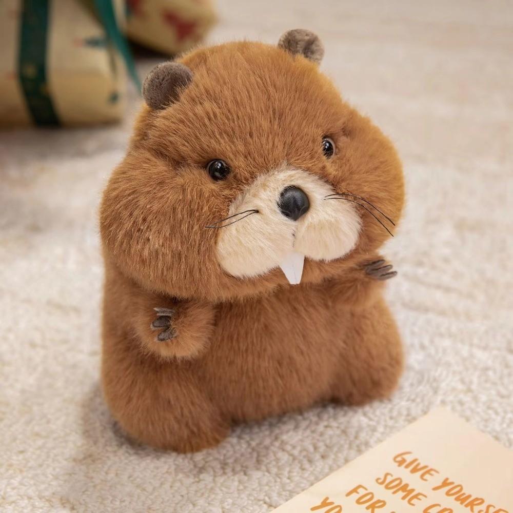 Fluffy Plush Toys Soft Texture Warm Appease Doll Chubby Groundhog Doll For Children