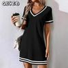 Fashion Summer Spring Short Sleeve V-Neck Casual Dresses