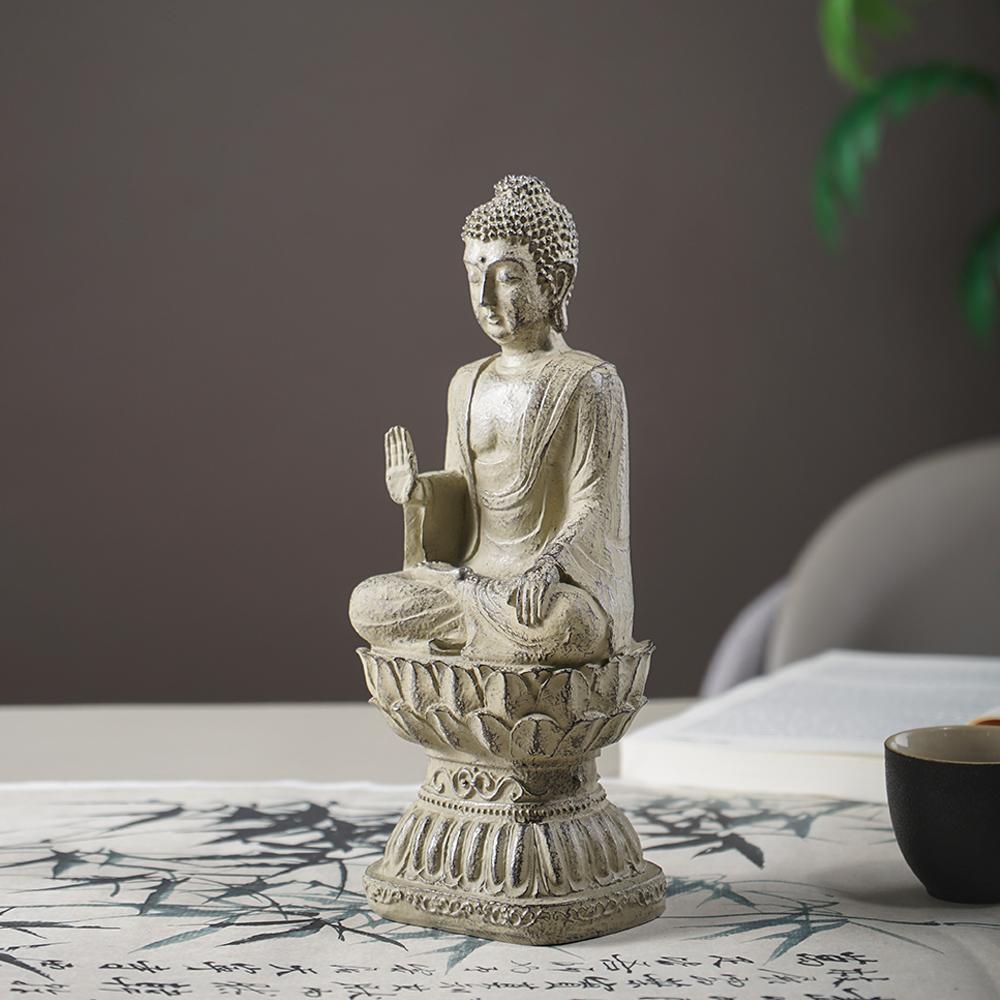 Thailändische Buddha-Statue Buddhismus Skulptur Meditierend Sitzend Buda Figuren Betend Sammlerstücke Innen Außen Hausdekoration