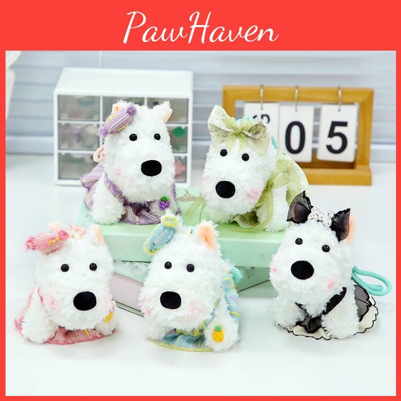 West Terrier Highland Dog Plush Keychain Toy Bag Pendant Decoration Gifts Kids