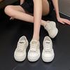 Breathable Lace Front Casual Shoes Comfortable Women's Flats New Arrival Summer  Fashionable White Color Women's Footwear