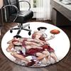 1pc Anime Basketball Players Round Carpet - Office Chair Mat, Anti-Slip Rug for Home Decor, Living Room, Bedroom, Game Room