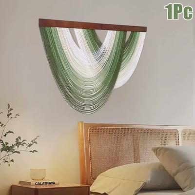 1 szt. Drewniana Boho Dekoracja Ścienna Sypialnia Sztuka Ścienna z Nici Gobelin Domowy Salon Wiele Opcji Dostępnych