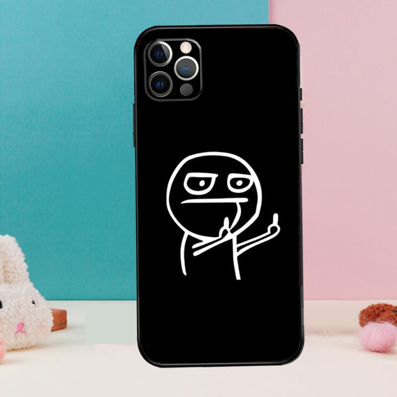 Funny Man Middle Finger Phone Case For iPhone 17 Air 16 15 14 13 11 12 Pro Max 12 13 Mini 15 16 Plus 16e Cover Coque