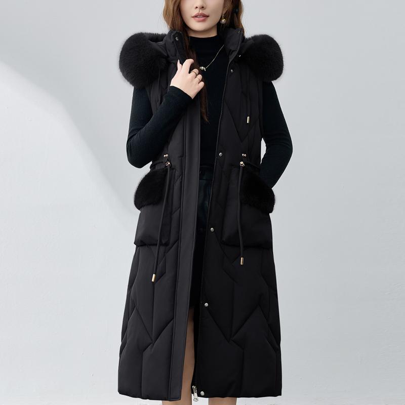 Sleeves Detachable Fashion Woman Parkas Winter Long Coats Hooded Faux Fur Collar Thick Warm Overcoat Women's Jackets