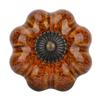 European Ceramic Pumpkin Door Knobs Cabinet Handles Single Hole Cupboard Drawer Pulls (White)