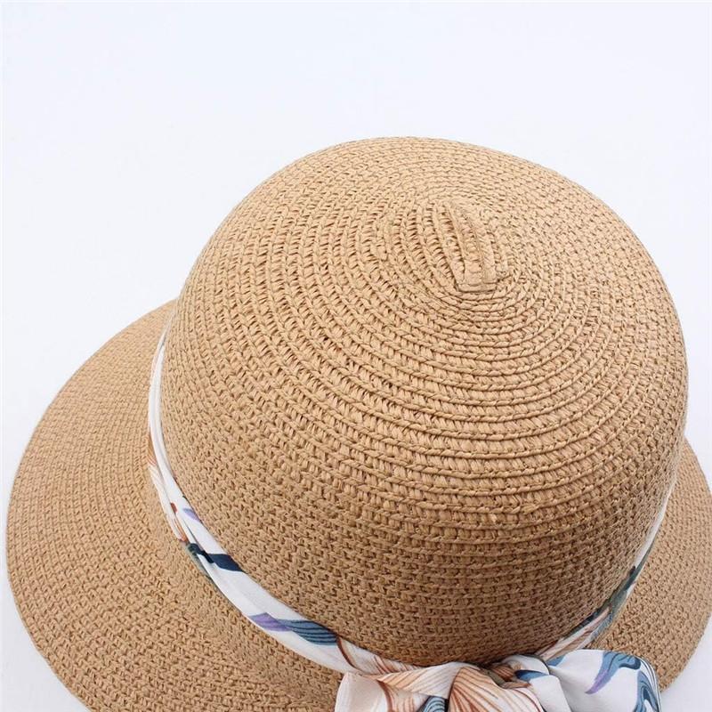 1Pc Women Sun Floppy Roll Up Wide Brim Beach Hat Foldable Summer Straw Hats