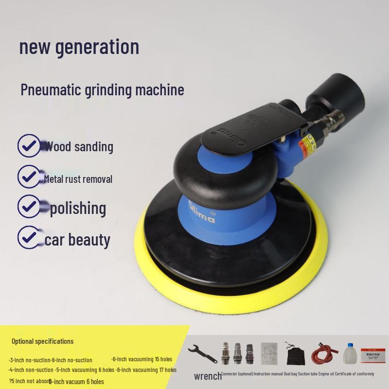5-inch Stainless Steel Pneumatic Orbital Sander & Car Polisher