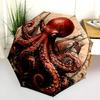 Ship Octopus  pattern, automatic folding umbrella, portable and foldable design, 8 ribs, a Christmas or birthday gift.