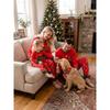 Christmas Pajama Set, Xmas Tree & Letter Print Long Sleeve Tops and Pants Sleepwear, Family Matching Christmas Pajamas Set for Men Women Boys & Girls