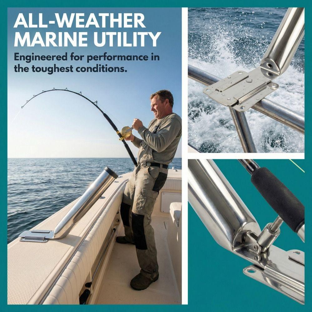 304 Stainless Steel Fishing Rod Holder Fixable Boat Accessories Hardware Yacht Accessories Yacht