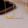 Korean Version of Popular Fashion Simple Infinite 8-character Necklace Women's Creative Inlay Synthetic Zircon Necklace Pendant Jewelry Wholesale