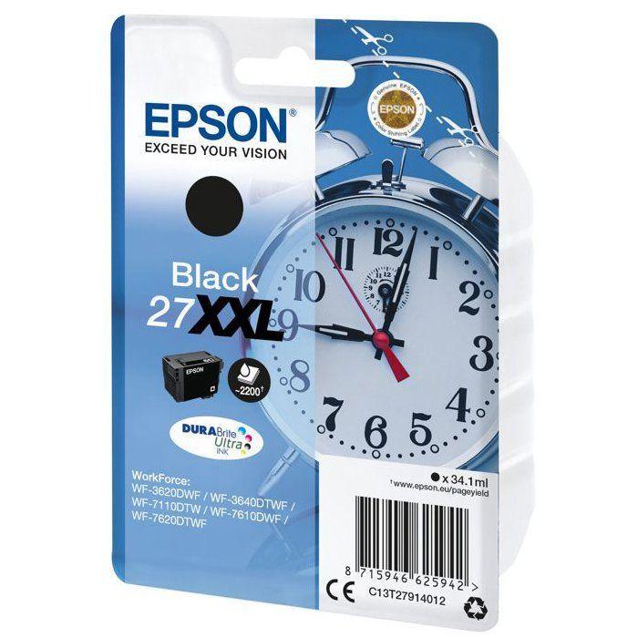 EPSON 27 XXL Black Ink Cartridge - Very High Capacity 34.1ml
