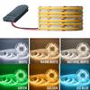 Battery Powered DC5V 8MM COB LED Strip Light 320 LEDs/m Red Green Blue Flexible Self Adhesive Tape 0.5M 1M 2M Home Decor