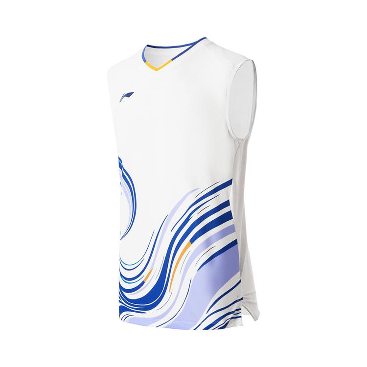 Li Ning Badminton Series V-Neck Printed Letter Couple Sports Vest Unisex tops AVSW027-2 L