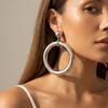 European and American Retro Gold Large Circle Earrings, High-end Metal Ring Earrings, Exaggerated Personality Commuting Versatile Earrings