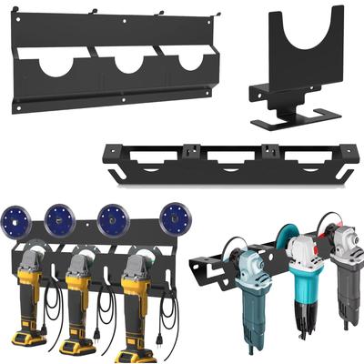 Vinkelsliperholder 3 rom Metall Vinkelsliperstativ med Ledningsholder Veggmonteringsbrakett for Kuttere Polerere, Garasjeverksted
