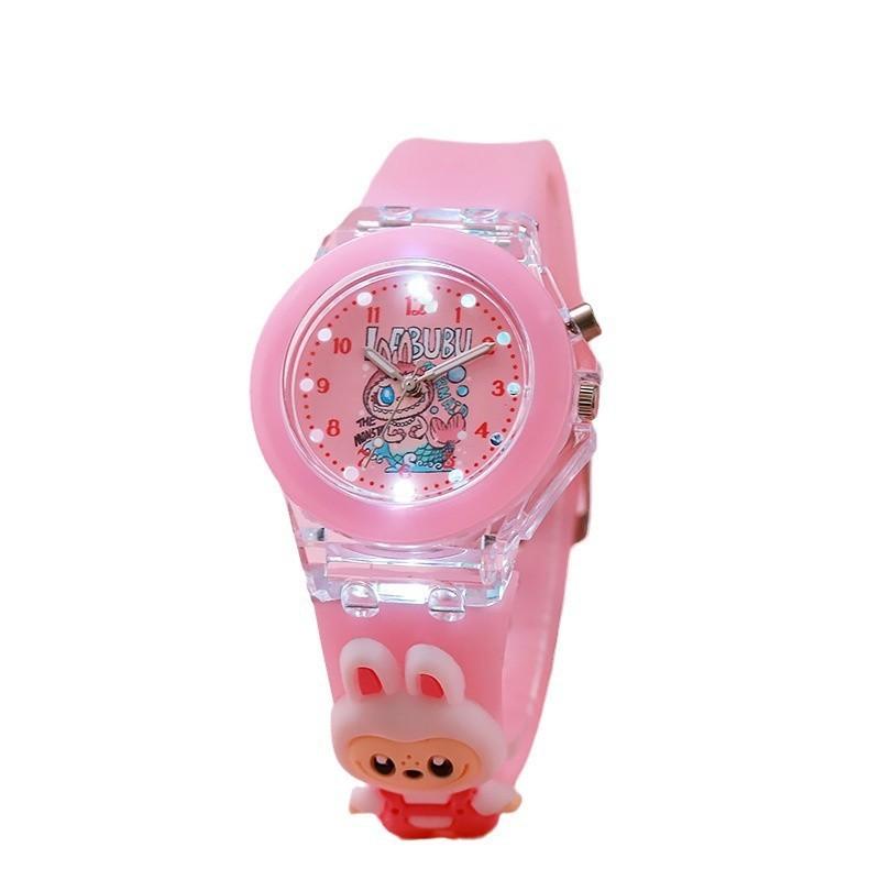 Cartoon Childrens Led Light Up Quartz Watch With Night Glow For Kids And Students