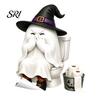 Autocollants de Couvercle de Siège de Toilette Halloween Accents de Maison Salle de Bain, Décor Festif Fantôme Squelette Fissure 3D Effrayante pour Invités Autocollants de Couvercle de Réservoir, Imperméable