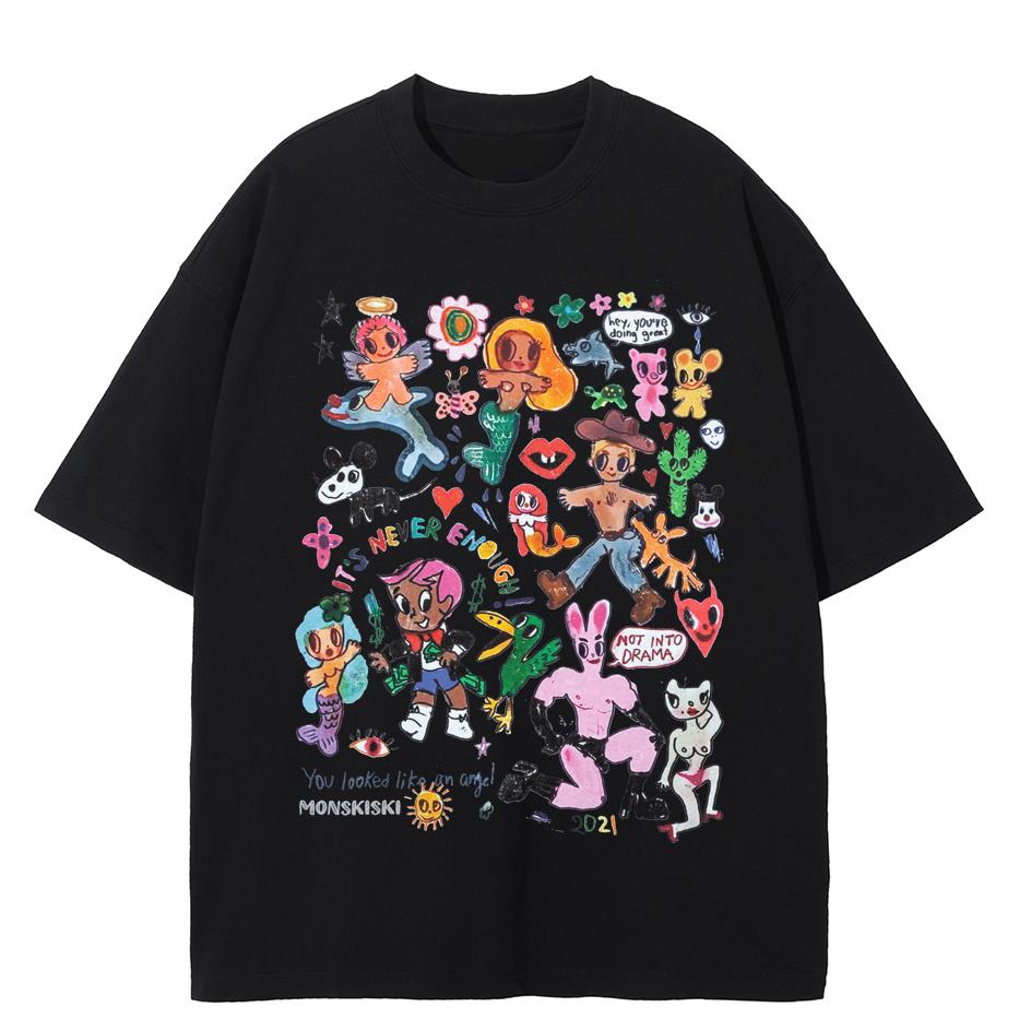 Streetwear Lustiges Grafik-T-Shirt Baumwolle T-Shirt Unisex Tops Tees Sommer Kurzarm T-Shirt