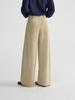 Early Morning Curved-Leg Tencel Pants with Side Pockets - Floor-Length Casual Wear