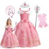 Mädchen Aurora Prinzessinnenkleid Mädchen Rosa Ausgefallenes Geburtstagsfeier Rollenspiel Dornröschen Kostüm Verkleidung Karneval Cosplay Kostüm