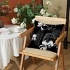 Classic A-Allsaints Floral Cushion Cover Silky Short Plush Invisible Zipper Dustproof Sofa Pillow Case For Home Decor