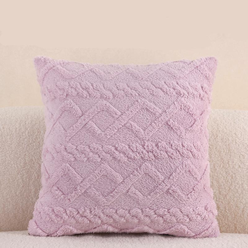 New Style Sofa Pillow Jacquard Plush Geometric Three-dimensional Pillow Case Living Room Bedside Cushion Cushion