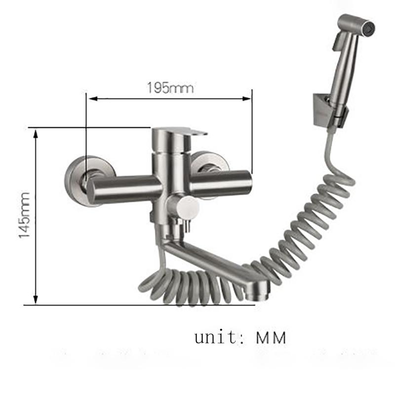 Alenartwater Kitchen Faucet Wall Mounted Rotable Sink Tap Dual Hole Single Handle Cold and Hot Water Mixer