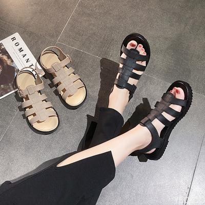 Sommer Neue Mode Damen Sandalen Hausschuhe Strand Zehenfrei Schnalle Weich Flache Plateau Damenschuhe Drinnen Draußen Rutschfeste Schuhe