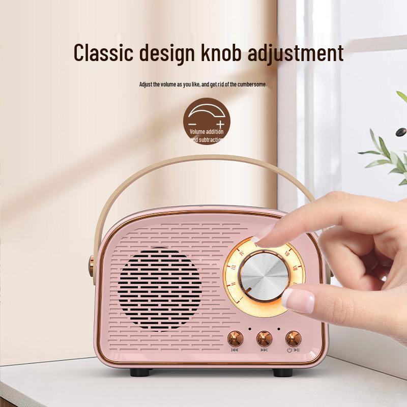 DW21 Retro Bluetooth Portable Mini Speaker - Wireless, Handheld, Ideal for Home & Outdoor Use, Personalized Gift.
