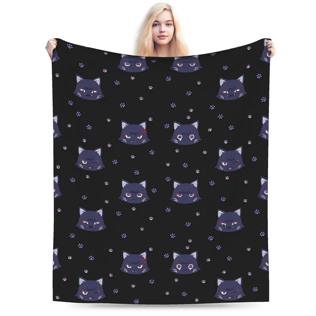 Genshin Impact Venti Blankets Velvet Summer Air Conditioning Barbatos Anime Multi-function Warm Throw Blanket for Bed Car Quilt