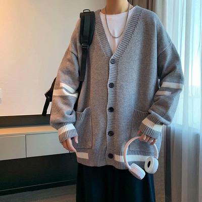 Frühlings- und Herbst Herren Locker Lässig Alleskönner Basis Strickjacke Pullover