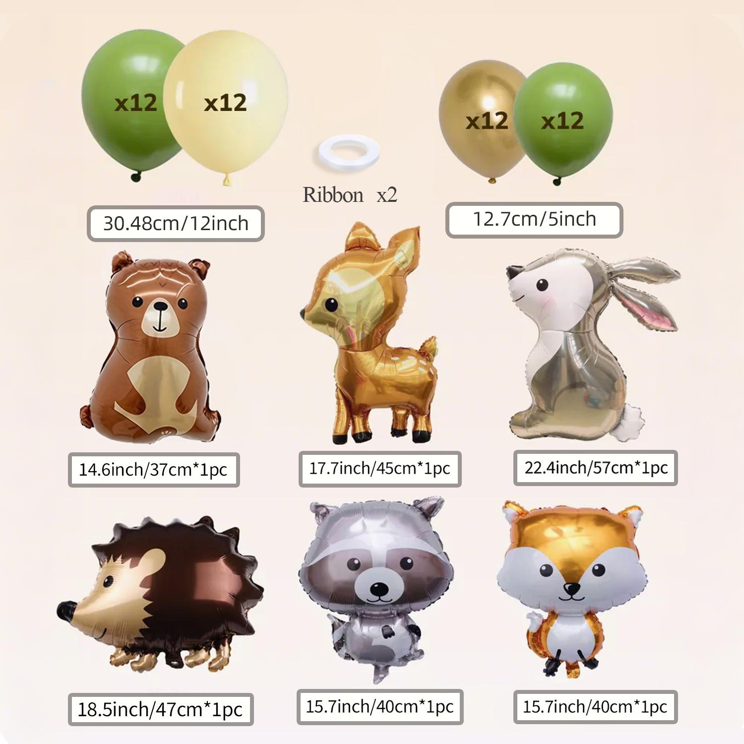 

Jungle Animal Balloon Set Rabbit Deer Hedgehog Raccoon Fox Bear Aluminum Film Suitable for Party Decoration Other
