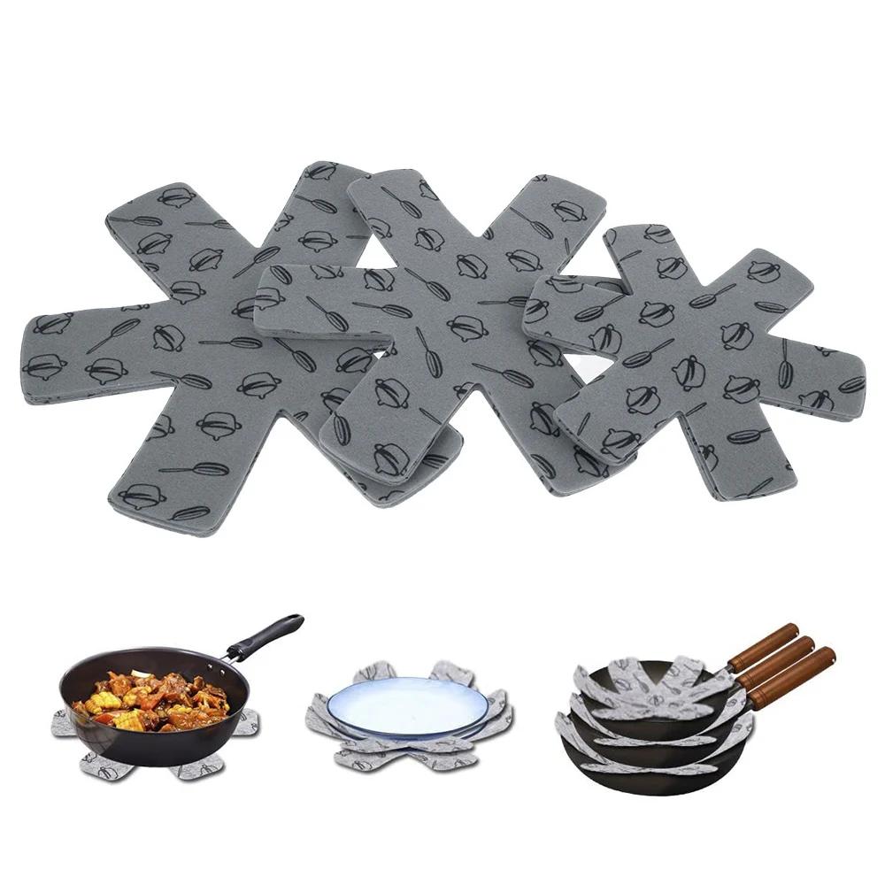 

15Pcs Pot Pan Separator Dividers Pad Non Slip Scratch Proof Kitchen Cookware Protector Tools 26cm 35cm 38cm сірий