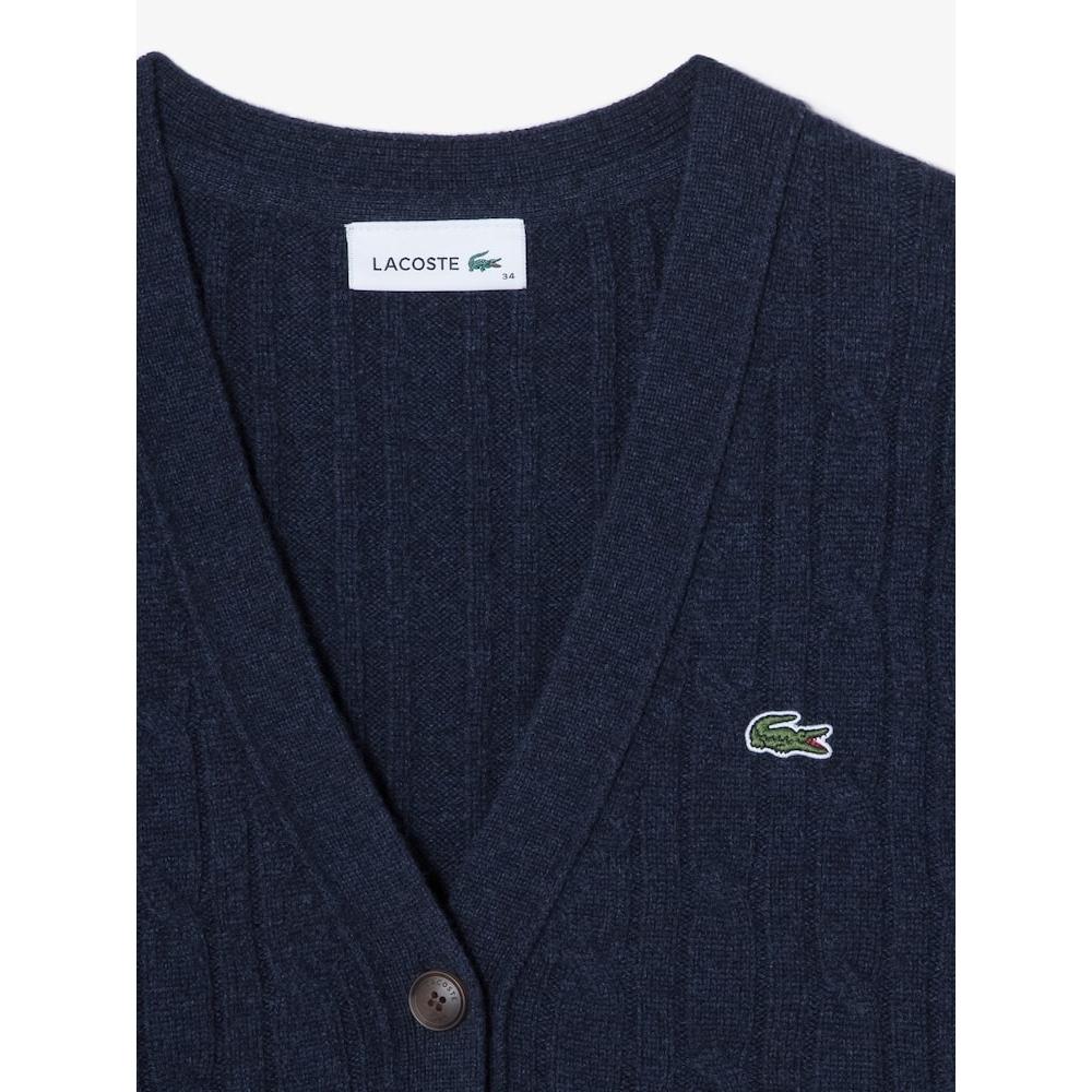 Lacoste Women S Cable V Neck Cardigan Af299e 54n 166 q2nAf299e 54n166