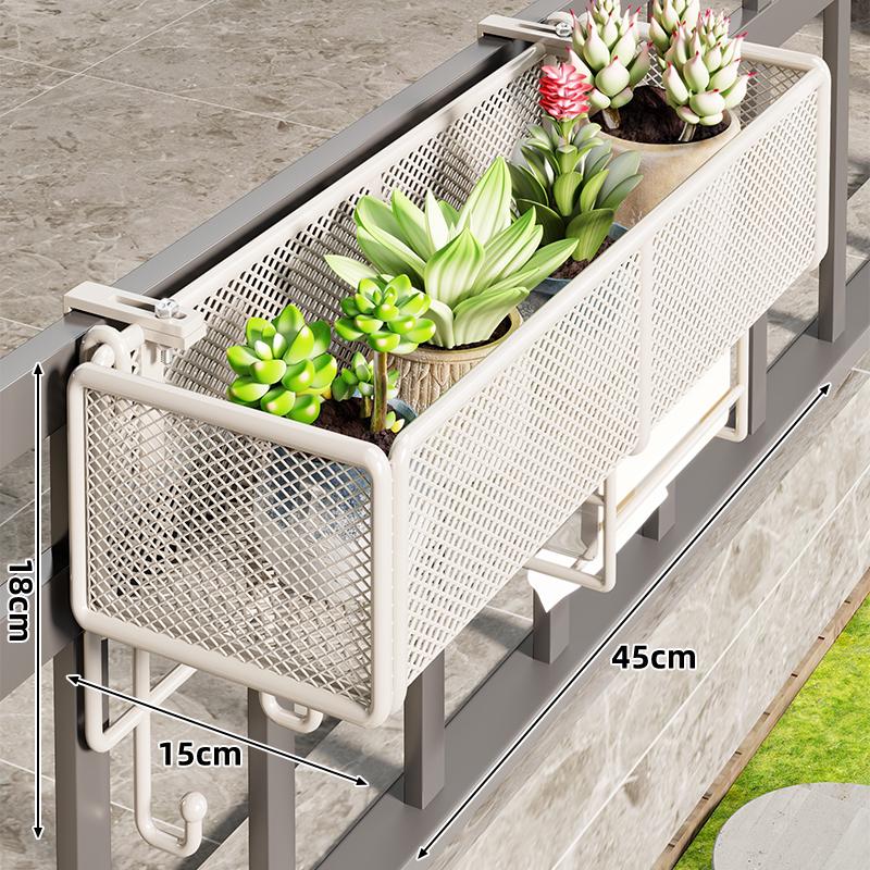 Wrought Iron Balcony Flower Stand & Succulent Rack