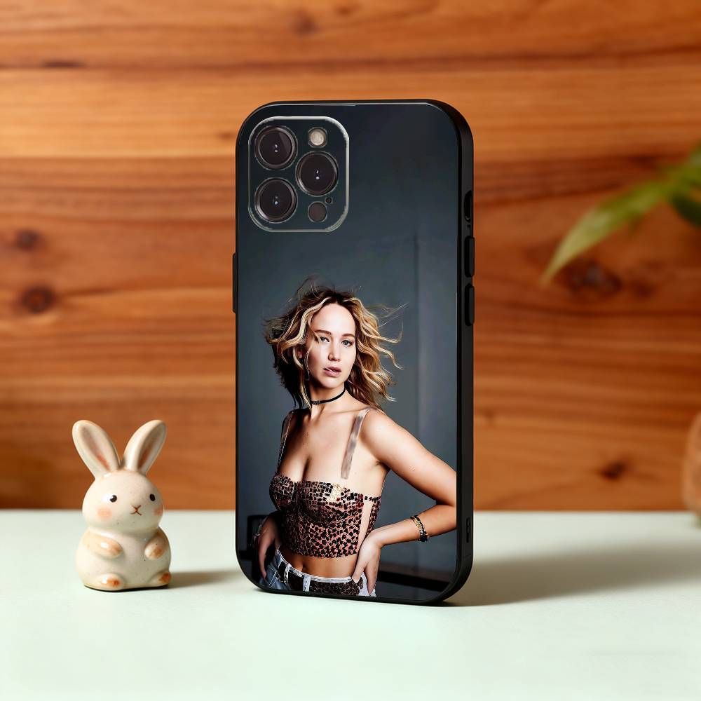 Actor J-Jennifer L-Lawrence Phone Case For iPhone17,16,15,14,13,12,Plus,Pro Max, 5G Others Soft Black Cover