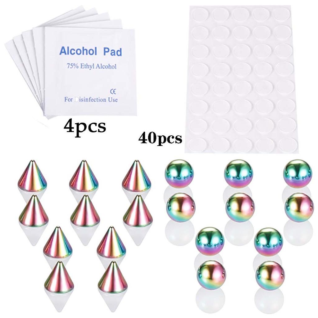 Edelstahl Fake Piercing Stecker Set Fake Nasenring Stecker Aufkleber Packung Fake Augenbraue Lippe Piercing Nicht durchgestochen Ohrstecker Packung