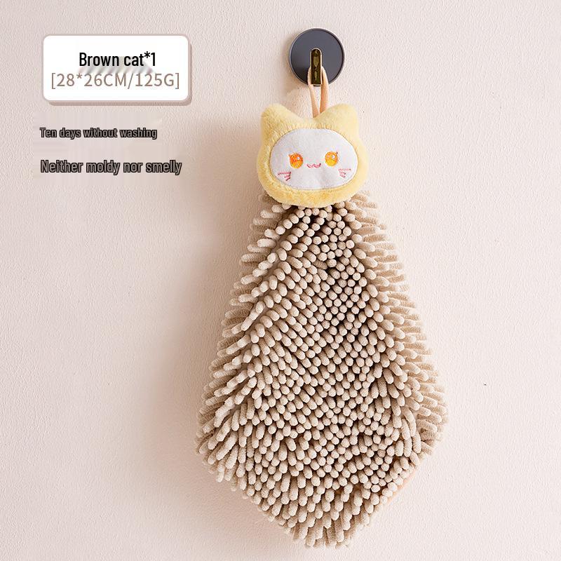Children's Hanging Chenille Hand Towel: Thick, Absorbent, Odor-Resistant, Lint-Free, Quick-Dry.