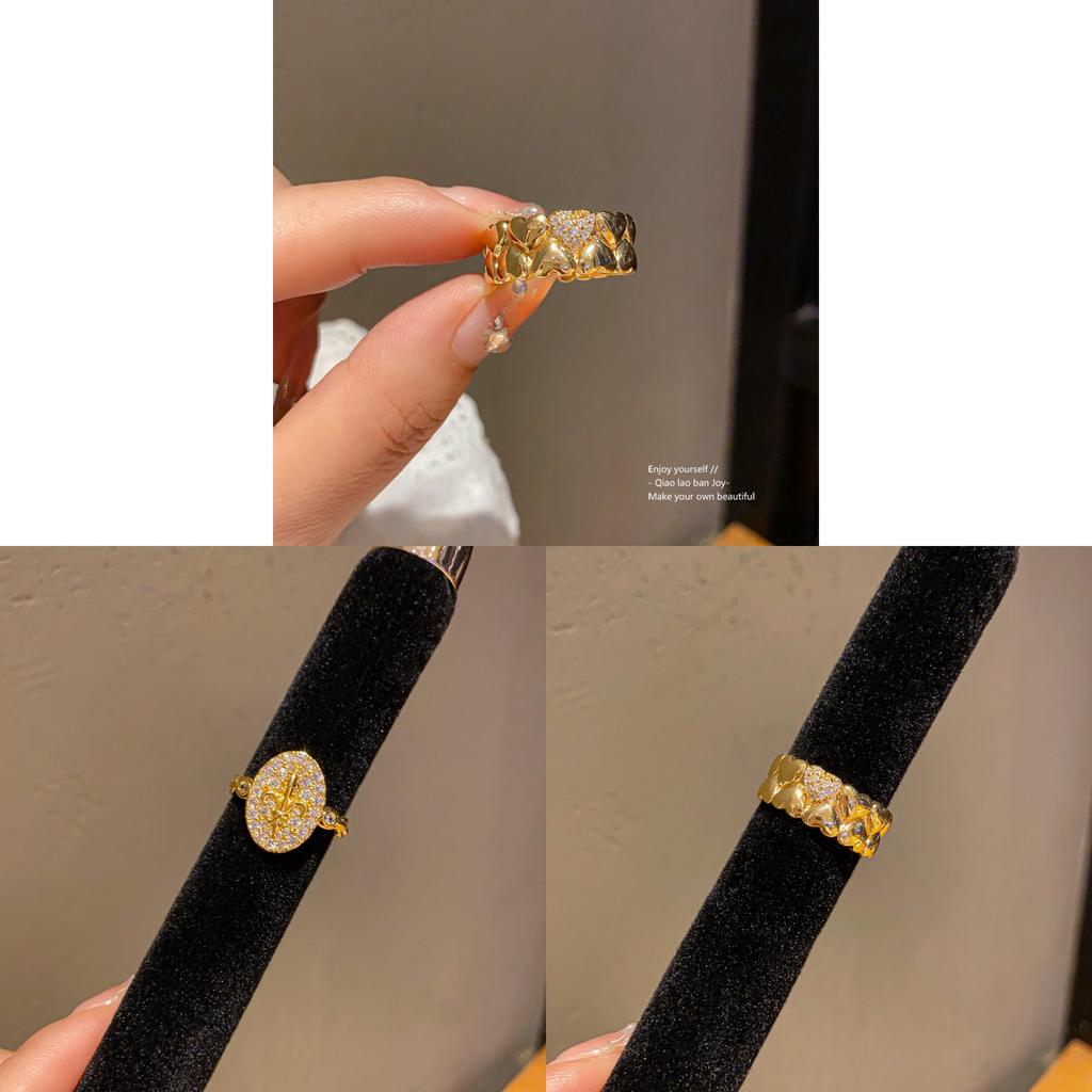 Geometric Openstyle Goldplated Zircon Ring For Women Fashion Jewelry