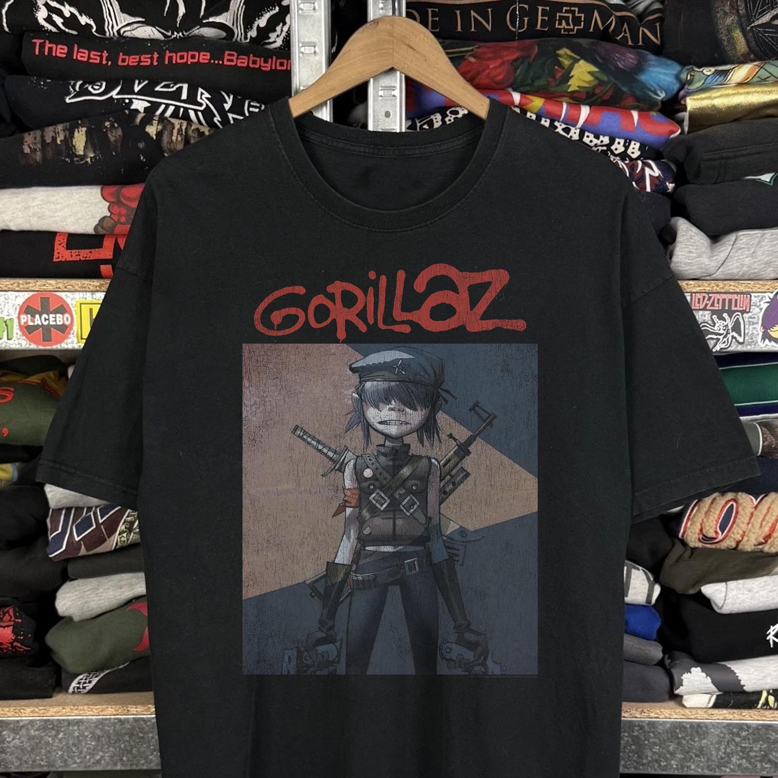 2012 Gorillaz Noodle Classic T-Shirt Black XXL S