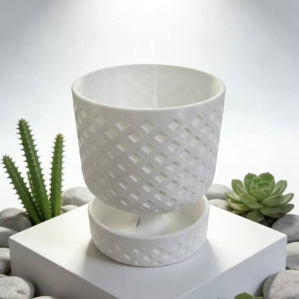 Root Control 3D Printed Flower Pot Plastic Decorative Succulent Plant Basin Flowerpots Breathable Growing Pots Green Plants
