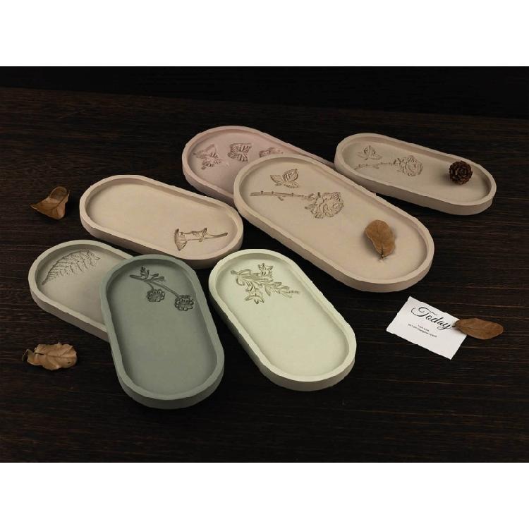 DIY Dish Molds Cup Pad Molds Elliptical Shaped Epoxy Resin Molds Silicone Material for DIY Hand-Making Dish Artworks