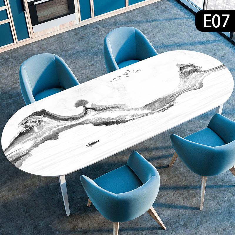 Oval Table Cover Oil-Proof Elastic Fitted Edge Dining Tablecloth Waterproof Outdoor Picnic Courtyard Coffee Tea Table Cloth